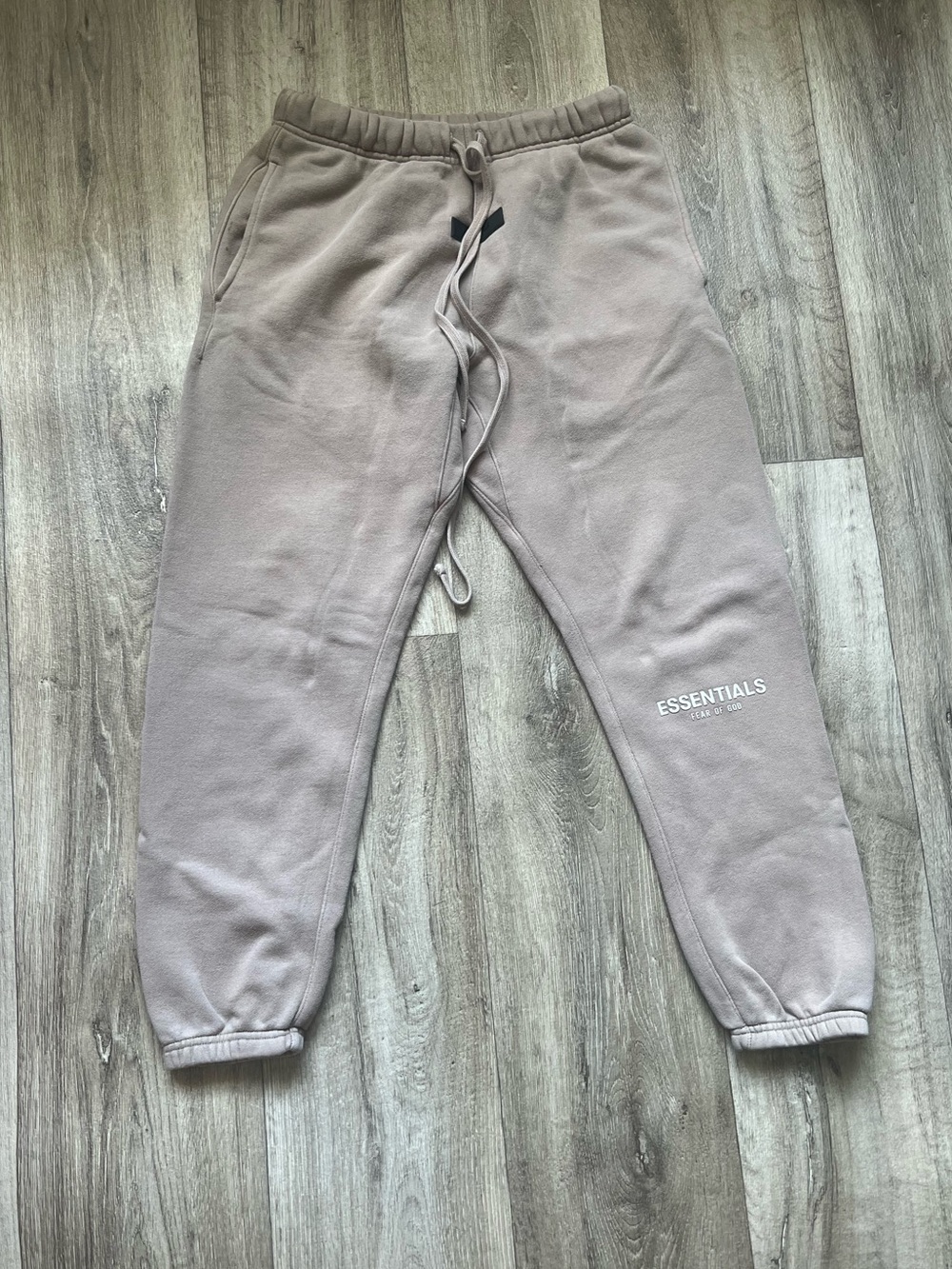 Essentials Fear of God Taupe Joggers with Black Logo Patch